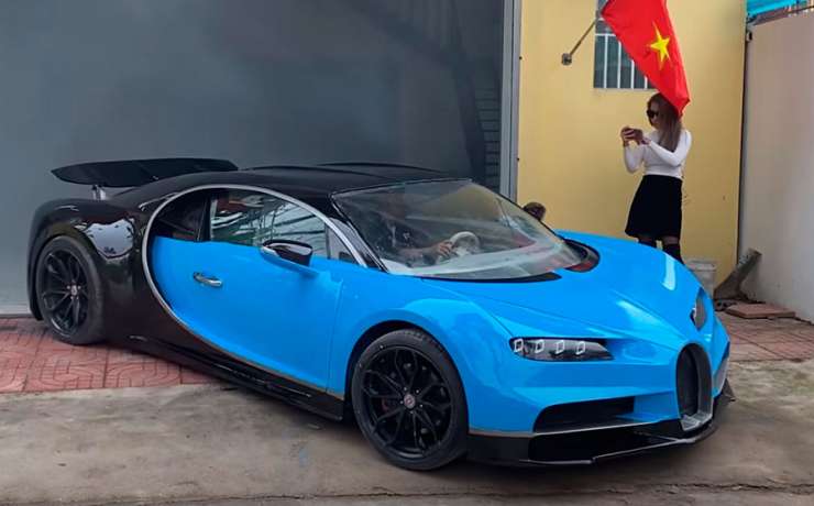 Вьетнамские умельцы «слепили» из глины рабочую копию Bugatti Chiron